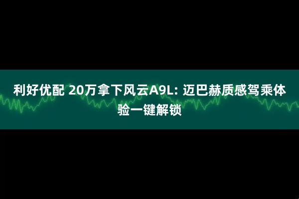 利好优配 20万拿下风云A9L: 迈巴赫质感驾乘体验一键解锁