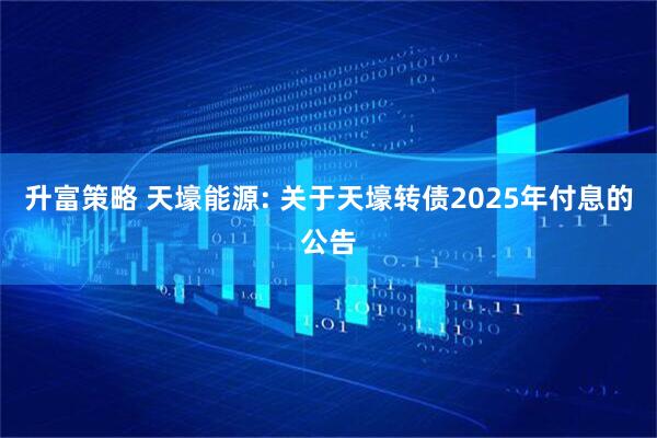 升富策略 天壕能源: 关于天壕转债2025年付息的公告